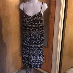 Blk & Wht Tribal Braided Spaghetti Strap Dress